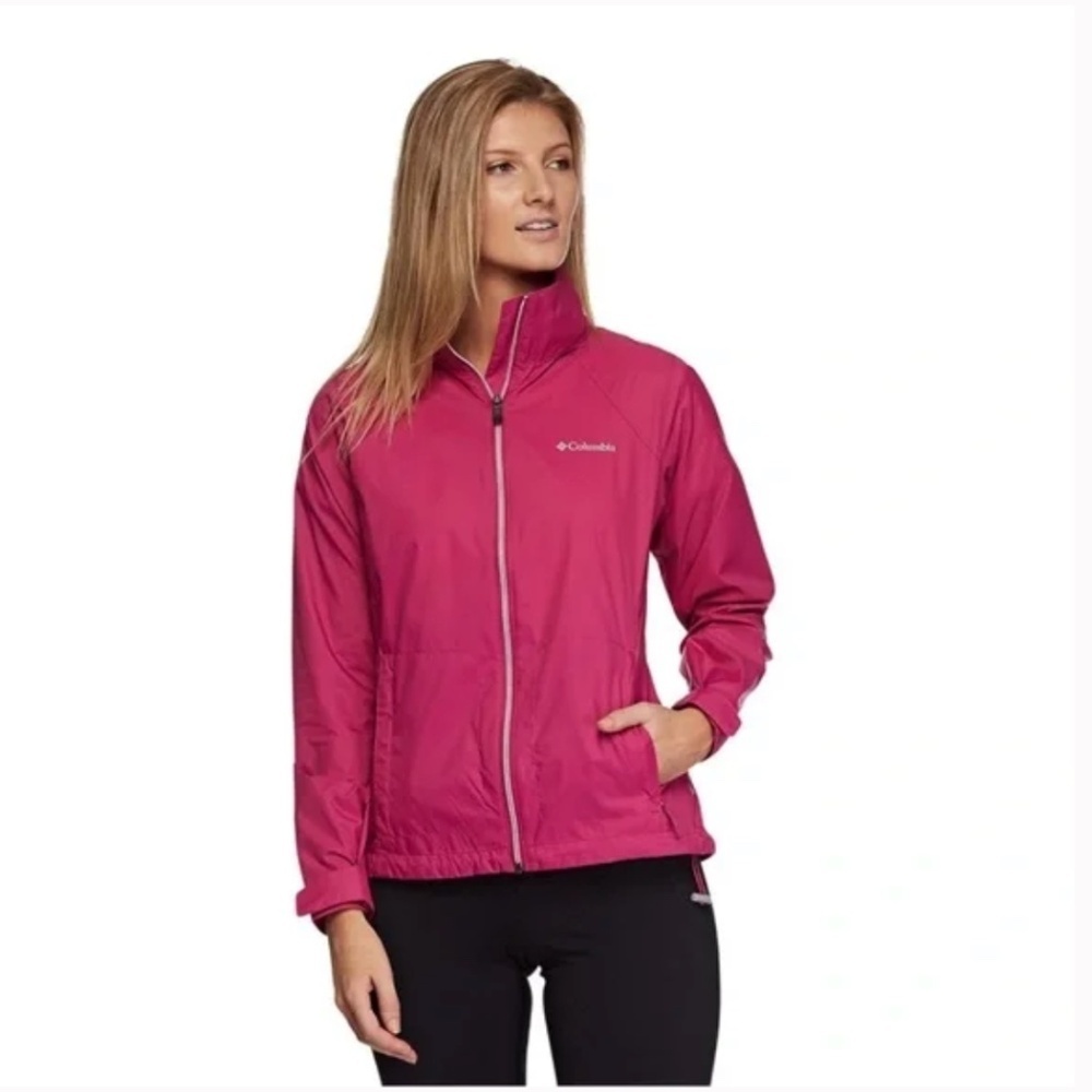 Columbia Women’s Switchback III Hooded Packable Rain Jacket Fuscia Pink NEW